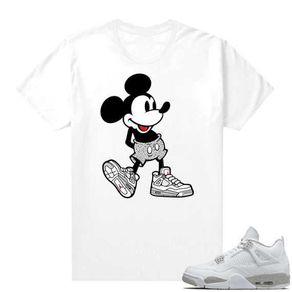 White Oreo 4s Jordan match Sneaker tees Sneakerhead Mickey