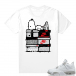 White Oreo 4s Jordan match Sneaker tees Sneakerhead Snoopy