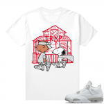 White Oreo 4s Jordan match Sneaker tees Snoopy Trap House