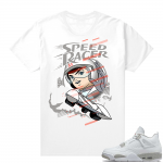 White Oreo 4s Jordan match Sneaker tees Speed Racer