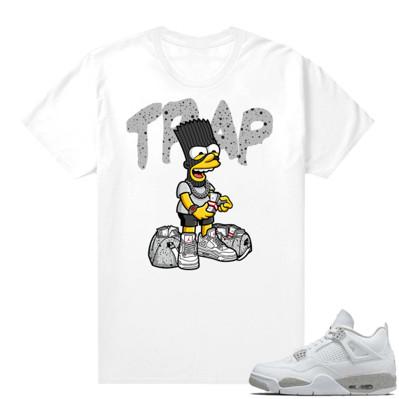 White Oreo 4s Jordan match Sneaker tees Trap Bart