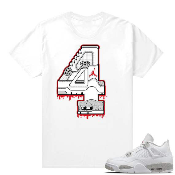 White Oreo 4s sneaker tees 4s Drip