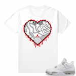 White Oreo 4s sneaker tees Love 4s