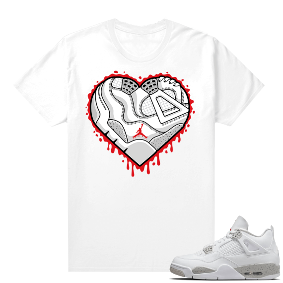 White Oreo 4s sneaker tees Love 4s