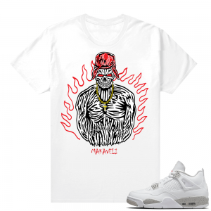 White Oreo 4s sneaker tees Makaveli