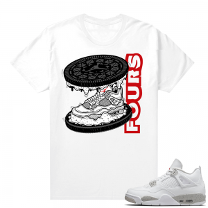 White Oreo 4s sneaker tees Rare Air FOURS