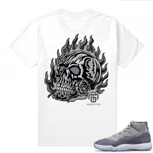 Cool Grey 11 Jordan - Tees Marcello Gior Burning Skull