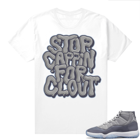 Cool Grey 11 Jordan - Tees Stop Cappin Bubble Font