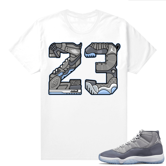 Cool Grey 11 Jordan - Tees White 23 Mashup