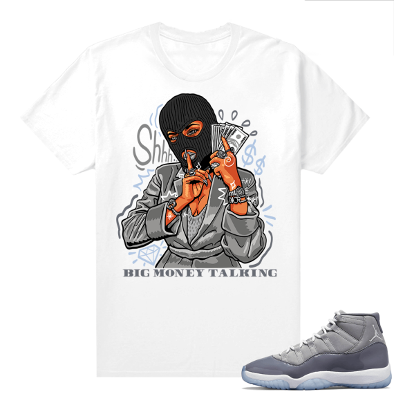 Cool Grey 11 Jordan - Tees White Big Money Talking