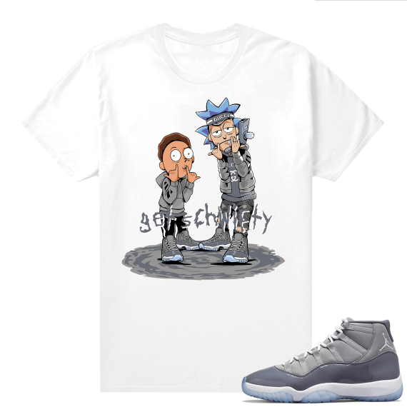 Cool Grey 11 Jordan - Tees White Get Schwifty