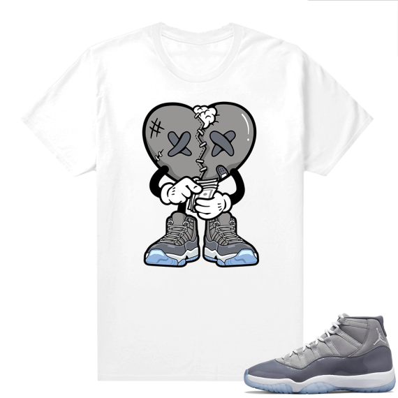 Cool Grey 11 Jordan - Tees White Heart Broken