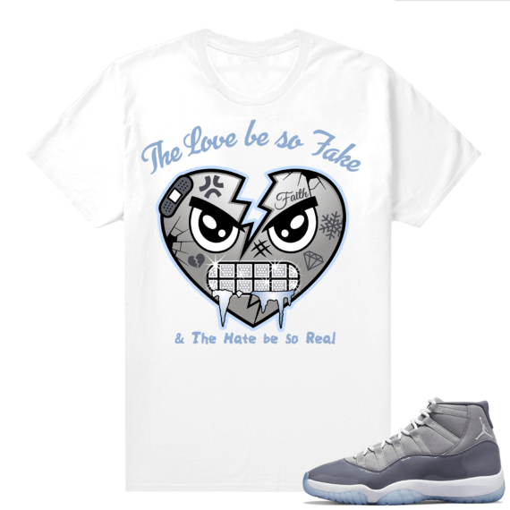 Cool Grey 11 Jordan - Tees White Love So Fake