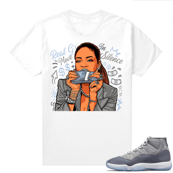 Cool Grey 11 Jordan - Tees White Move in Silence