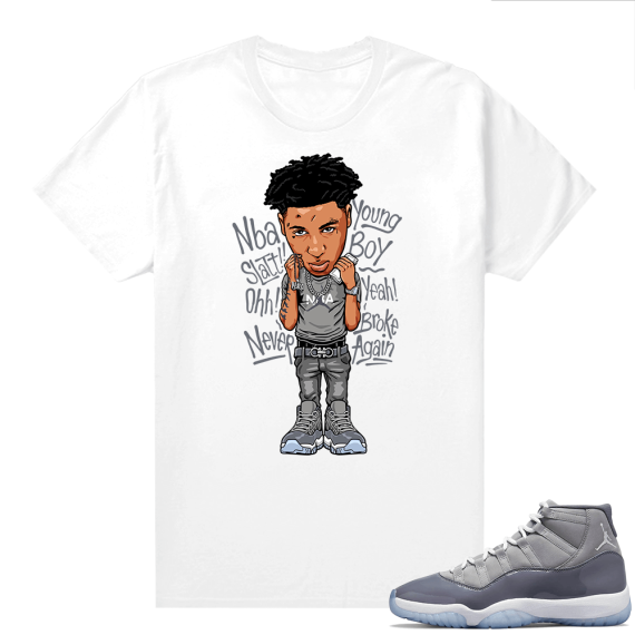 Cool Grey 11 Jordan - Tees White Youngboy