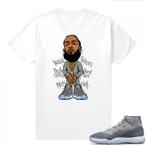 Cool Grey 11 Jordan - Tees White Nipsey Hussle