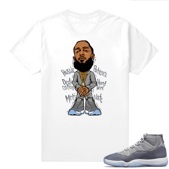 Cool Grey 11 Jordan - Tees White Nipsey Hussle