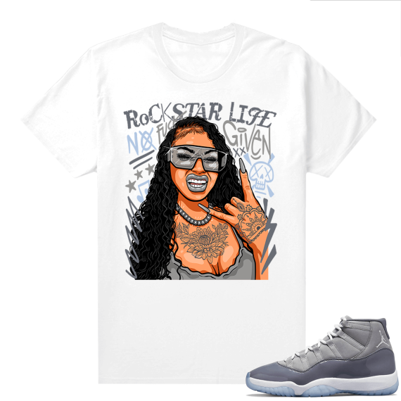 Cool Grey 11 Jordan - Tees White Rockstar Mood