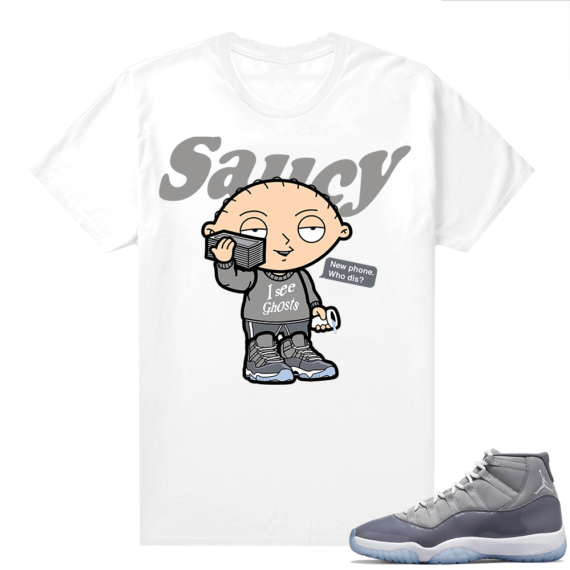 Cool Grey 11 Jordan - Tees White Saucy