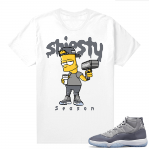 Cool Grey 11 Jordan - Tees White Shiesty Season