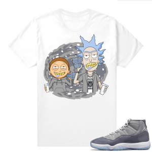 Cool Grey 11 Jordan - Tees White Trap Ric & Morty