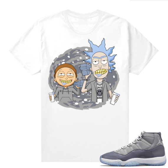 Cool Grey 11 Jordan - Tees White Trap Ric & Morty