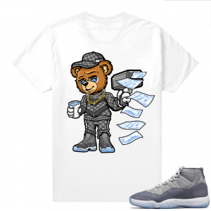 Cool Grey 11s shirt White Cash Canon Bear