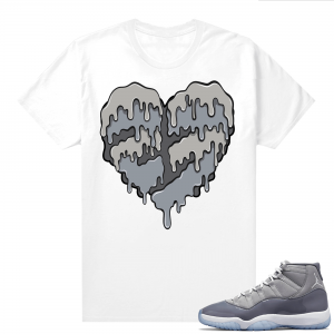 Jordan 11 Cool Grey T shirt 23 Melting Heart