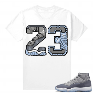 Jordan 11 Cool Grey T shirt 23 Sole