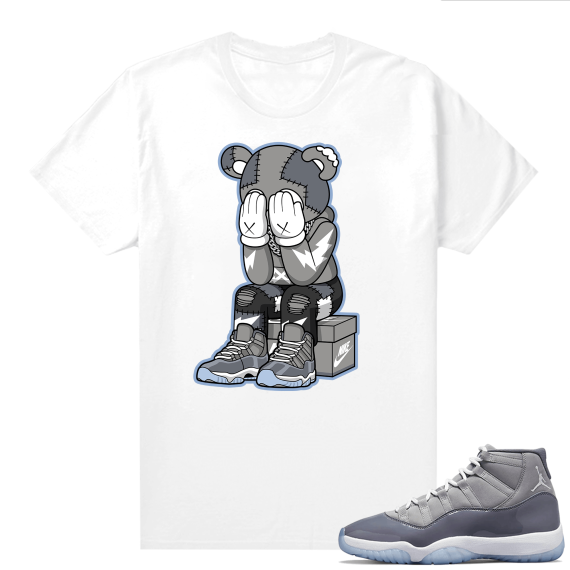 Jordan 11 Cool Grey T shirt Bear Toy x AJ11