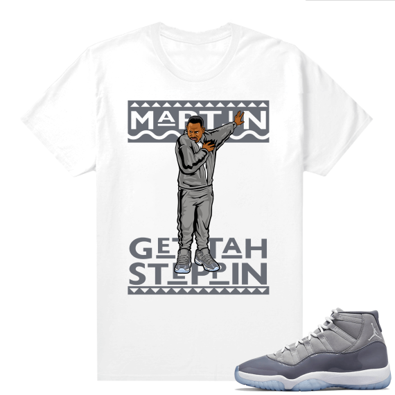 Jordan 11 Cool Grey T shirt Get tah Steppin