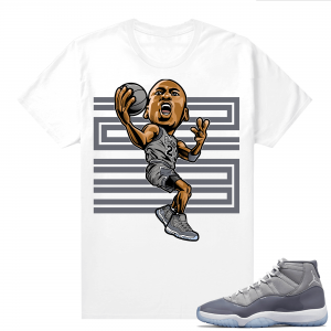 Jordan 11 Cool Grey T shirt MJ Toon