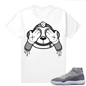 Jordan 11 Cool Grey T shirt Monkey See No Evil