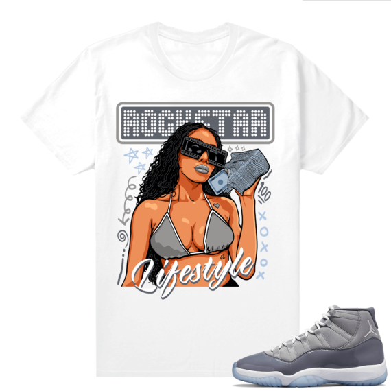 Jordan 11 Cool Grey T shirt Rockstar Lifestyle