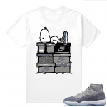 Jordan 11 Cool Grey T shirt Sneakerhead Snoopy