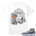 Jordan 11 Cool Grey T shirt Snoopy Trap House