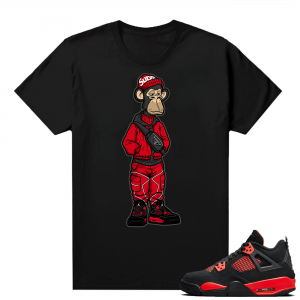 Bored Ape Yacht Club Sneakerhead Ape Red Thunder 4s Black T shirt