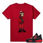 Bored Ape Yacht Club Sneakerhead Ape Red Thunder 4s Red T shirt