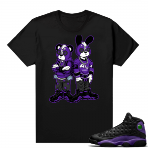 Court Purple 13s Jordan  tees black Misfitz Gang