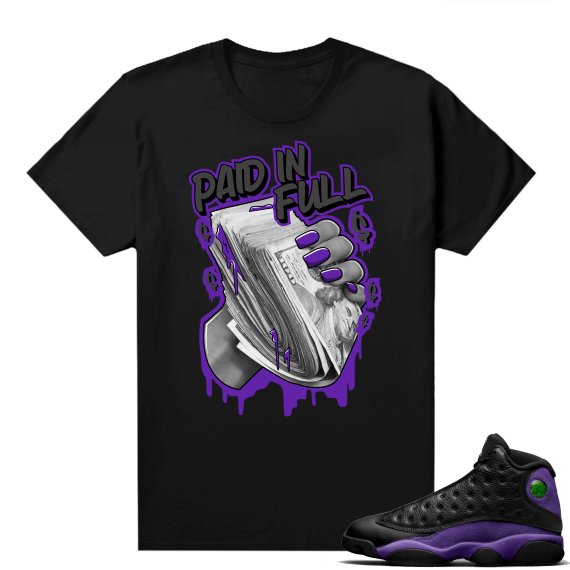 Court Purple 13s Jordan  tees black Paid In Full