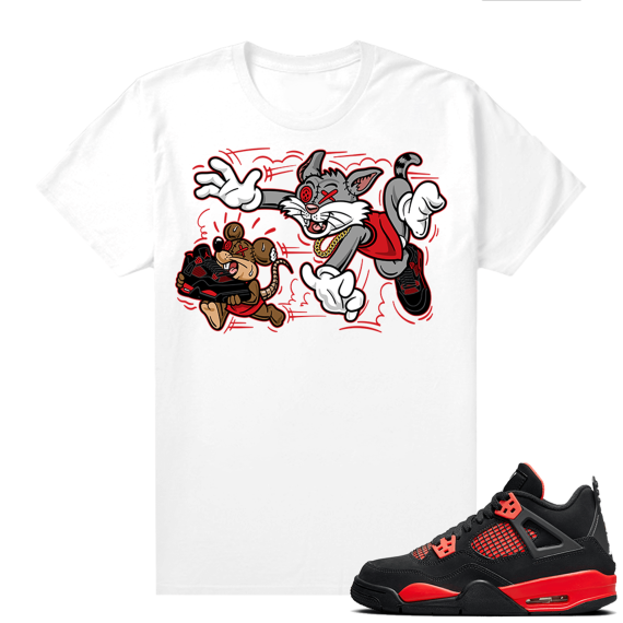 Jordan 4 Red Thunder Matching Shirts Finessed