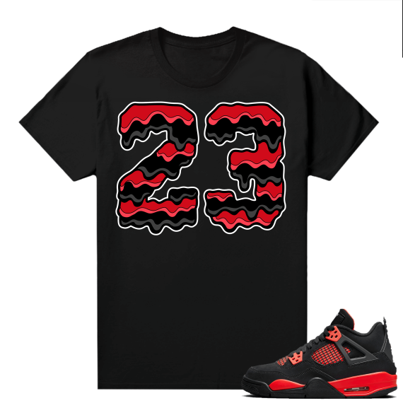 Red Thunder 4s - Tees Black 23 Drip