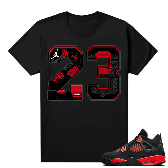 Red Thunder 4s - Tees Black 23 Sole