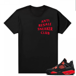 Red Thunder 4s - Tees Black Anti Resale Sneaker Club