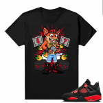 Red Thunder 4s - Tees Black Crash Bandicoot