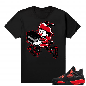 Red Thunder 4s - Tees Black Double Up