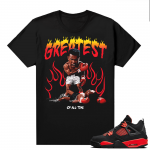 Red Thunder 4s - Tees Black Greatest of All Time Ali