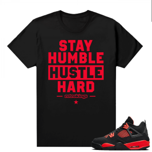 Red Thunder 4s - Tees Black Humble