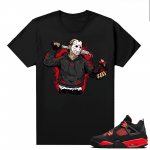 Red Thunder 4s - Tees Black Jason Cop