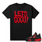 Red Thunder 4s - Tees Black Lets Go